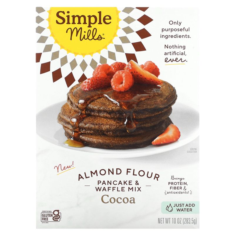 Simple Mills Almond Flour Pancake & Waffle Mix, Cocoa, 10 oz (283.5 g), 1 of 3