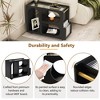 KTMBDW Sofa Side Table, End Table with Open Storage Compartments and 4 Wheels, Mobile Tables with Storage Basket and Round Rod for Living Room Bedroom - 3 of 4