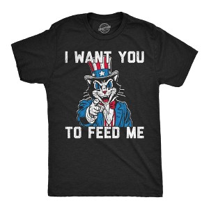 Mens Funny T Shirts I Want You to Feed Me Sarcastic Fourth Of July Graphic Novelty Cat Tee for Men - Crazy Dog Men's T Shirt For Fourth Of July - 1 of 4