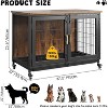 37.5 Inch Furniture Style Heavy Duty Dog Crate with Wheels & Removable Tray, Lockable Dog Kennel Furniture Indoor - 3 of 4
