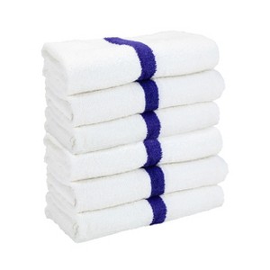 Arkwright Power Gym Bath Towels (6 Pack), Ringspun Cotton, 22x44 in., Striped Color Options - 1 of 4