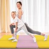 Gymax Portable 3-Fold Tumbling Mat Folding Gymnastics Mat w/ 2 Handles Premium EPE Filler Blue/Black/Pink/Yellow & Pink/Navy/Purple & Pink/Purple - 4 of 4