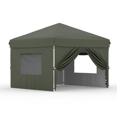 10x10 Pop Up Canopy Tent Outdoor Gazabo with 4 Removable Sidewalls, Heavy Duty Commercial Instant Tent Shelter for Parties, Garden, Patios