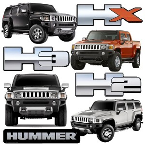 Hummer Large Deluxe Stickers Variety Pack of 8 - 1 of 4