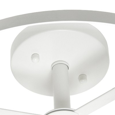 13" White Glass and Metal Semi-Flushmount Ceiling Light