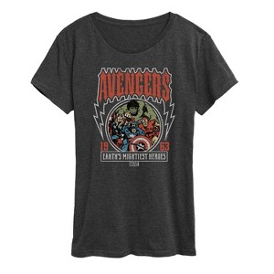 Women's - Marvel - Avengers Band Tee Style Short Sleeve Graphic T-Shirt - 1 of 4