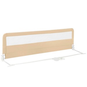 Infans 71" Foldable Baby Bed Rail Guard Toddler Swing Down Safety Bedrail Beige - 1 of 4