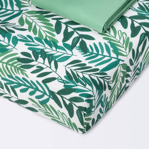 Green leaf crib online sheet