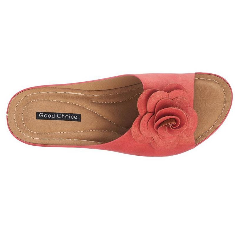 GC Shoes Tokyo Flower Comfort Slide Wedge Sandals, 4 of 10