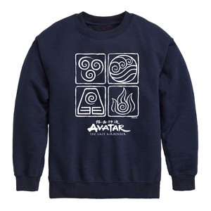 Boys' - Avatar: The Last Airbender - Four Elements Inverse Graphic Long Sleeve Fleece Sweatshirt - 1 of 4