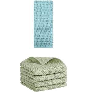 REGALWOVEN 5 Pack Soft Absorbent Waffle Cotton Bathroom Hand Towel Set 13" x 30" - 1 of 4