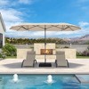 PURPLE LEAF 13ft Patio Market Umbrella and Base Double-Sided Rectangle Outdoor Table Sun Umbrellas with Crank - 2 of 4