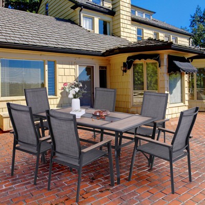 7pc Patio Set with Table & Sling Chairs - Captiva Designs