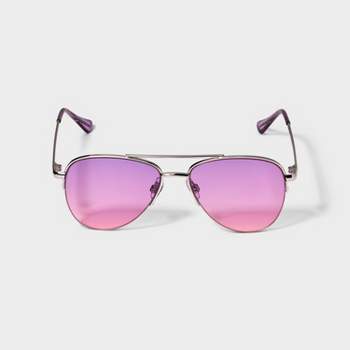 Girls' Metal Aviator Sunglasses - art class™ Purple
