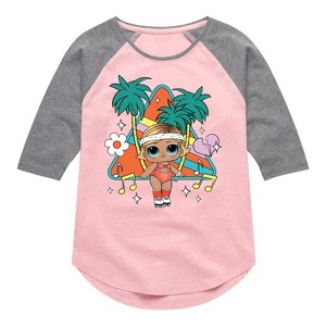 Girls' - LOL Surprise! - Boogie Babe Shirt Tail Raglan Graphic T-shirt - 1 of 3