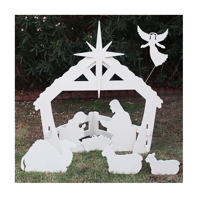Syncfun 4FT Christmas Holy Family Nativity Scene, Outdoor Yard Decoration w/Water-Resistant PVC for Christmas Decorations, 4 of 5