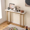 Costway 43.5'' Console Table Faux Marble Entryway Sofa Table with Metal Legs Living Room Black/Gold - image 4 of 4