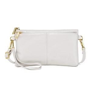 Triple Zip Small Crossbody Bag Lightweight Purses Vegan Leather