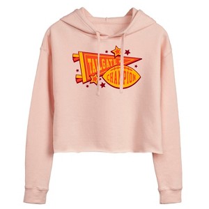 Women's Instant Message Tailgate Champions Cropped Graphic Hoodie - Blush - Medium - 1 of 4