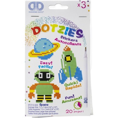 Diamond Dotz DOTZIES Embroidery Facet Art Sticker Kit-Multi Pack Space 3/Pkg