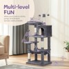 phiestina 57 inch Cat Tree, Indoor Cat House with Padded Platform Bed, Toy Balls, Large Cozy Condo, Sisal Scratching Posts, Dark Grey - 4 of 4