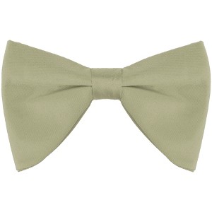 INSPIRE CHIC Men's Solid Color Satin Large Bow Tie 1 Pcs - 1 of 4