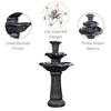 Teamson Home Outdoor Lily Flower Stone 3-Tier Waterfall Fountain, Gray - 3 of 4