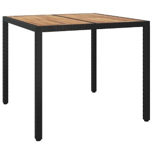 vidaXL Garden Dining Table Black 35.4" x 35.4" x 29.5" Poly rattan - 1 of 4