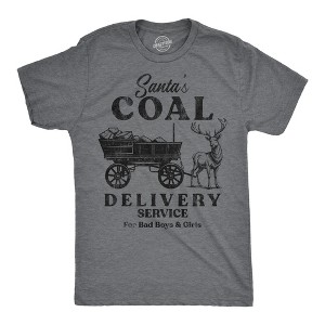 Mens Funny T Shirts Santas Coal Delivery Service Sarcastic Xmas Graphic Tee For Men - Crazy Dog Men's T Shirt - 1 of 4