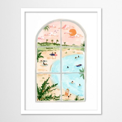 Americanflat Coastal 8x10 White Framed Print - Beach Window Wall Art Room  Decor By Sabina Fenn : Target