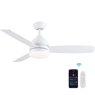 BestParts Smart 48" LED Ceiling Fan with Remote Control - Dual Seasonal Wind Modes, 5-Speed + 3-Color Lighting, Energy Efficient, White
