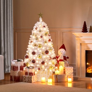 Yaheetech 4.5Ft/6Ft/7.5Ft/9Ft/12Ft Pre-lit Spruce Artificial Christmas Tree with 150 Incandescent Warm White Lights - 1 of 4