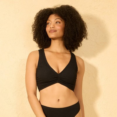 Women's Crochet Bralette Bikini Top - Shade & Shore™ Black