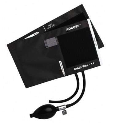 ADC Adcuff Adult Cuff Arm Reusable Blood Pressure Cuff and Bulb 865-11ABK Black 1 Each