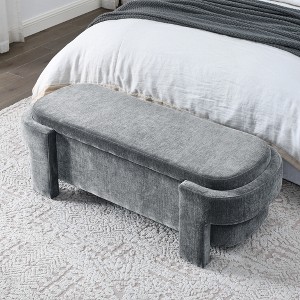 Airsurfer Linen Fabric Upholstered Bench with Large Storage Space for the Living Room, Entryway and Bedroom( 51.5''x20.5''x17'' ) - 1 of 4