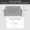 2pc Stretch Poly Striped T Cushion Loveseat Slipcovers French Blue - Sure Fit: Sofa Protector, Zippered Closure - 4 of 4