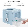 QuestaPack Large Enclosed Cat Litter Box with Cushion, Anti-Splash Closed Litter Boxes with Litter Scoop Front Entry Top Exit Door - 3 of 4