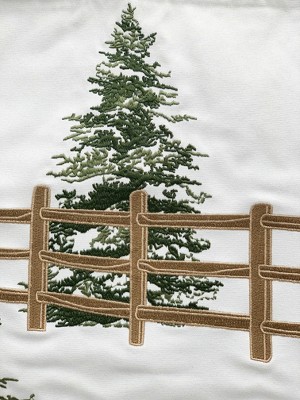 Winter Chill Embroidered Horse Outdoor Throw Pillow