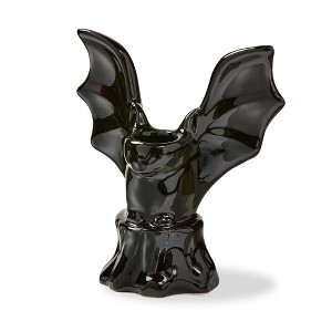 tag Halloween Black Ceramic Bat Taper Candle Holder - 1 of 2