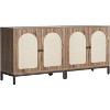 Acekool 2-Pack Rattan Sideboard Cabinets with Adjustable Shelves, Farmhouse Storage Buffets with Woven Doors,Brown - 2 of 4