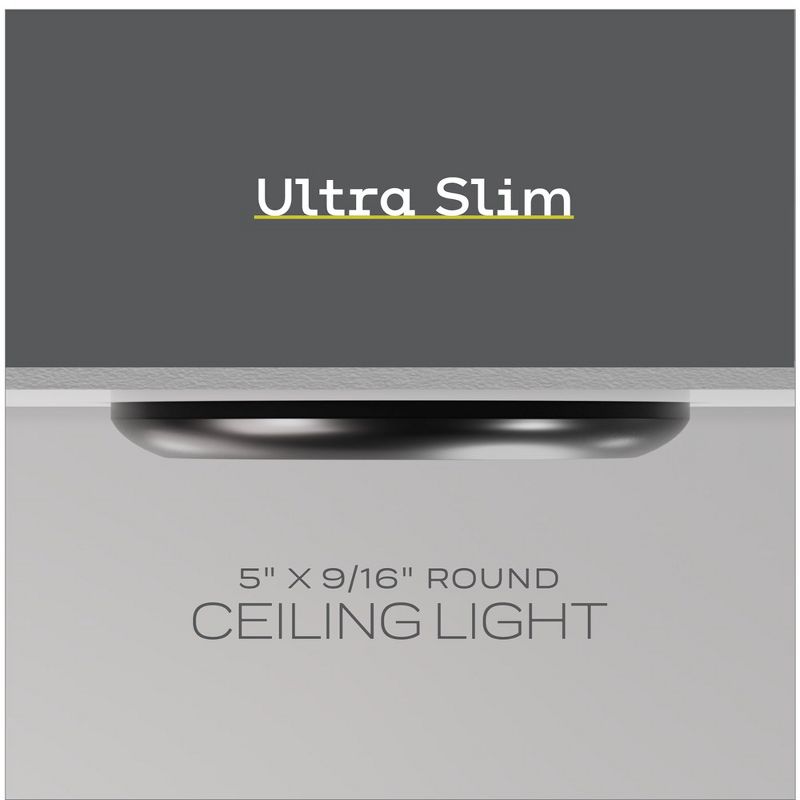 Next Glow Ultra Slim 5" LED Ceiling Light Fixture, 4000K Round, Flush Mount Light, 3 of 11