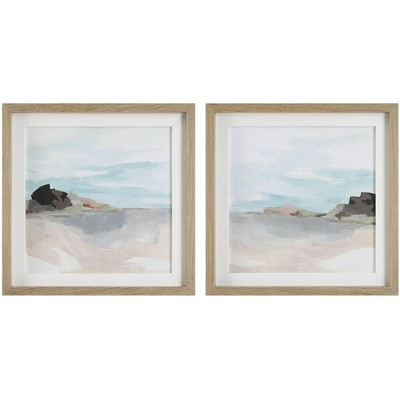 Uttermost Glacial 22 3/4" Square 2-Piece Framed Wall Art Set