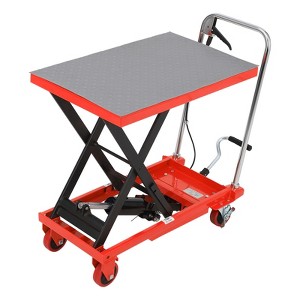 Hydraulic Lift Table Cart, Easy Lifting, 3mm Non-Slip Pads, Non-Leakage Hydraulic Pump, Manual Single Scissor Design - 1 of 4