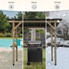 Aoodor 8' x 5' Wooden Grill Gazebo,  Outdoor Hardtop Gazebo with Sloping Metal Roof and 2 Side Shelves, Fits Most Grills, BBQ Canopy - 4 of 4