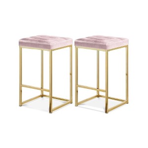 Meridian Furniture,Nicola Velvet Stool, Set of 2 - 1 of 4