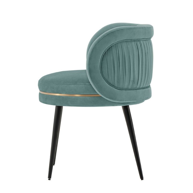 Set of 2 Kaya Modern Pleated Velvet Upholstered Dining Chairs - Manhattan Comfort, 4 of 11