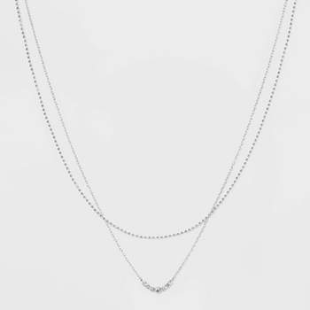 Stone Multi-Strand Necklace - A New Day™ Silver
