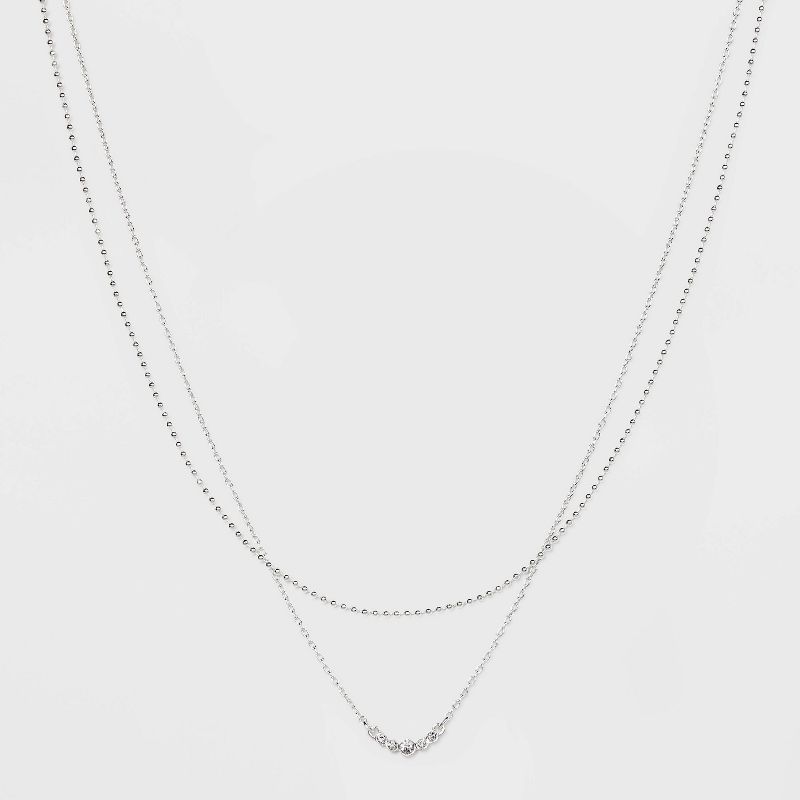 Stone Multi-Strand Necklace - A New Day&#8482; Silver, 1 of 3