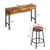 4 Piece Dining Table Set,Counter Height Bar Table Set with 3 Drawers, Kitchen Table and Chairs Set,Console Kitchen Table Set for Kitchen - 4 of 4