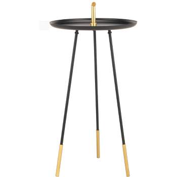 Delia Handle Side Table - Black/Gold - Safavieh.